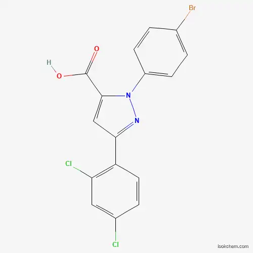 Molecular Structure of 618383-13-4 (1-(4-Bromophenyl)-3-(2,4-dichlorophenyl)-1H-pyrazole-5-carboxylic acid)