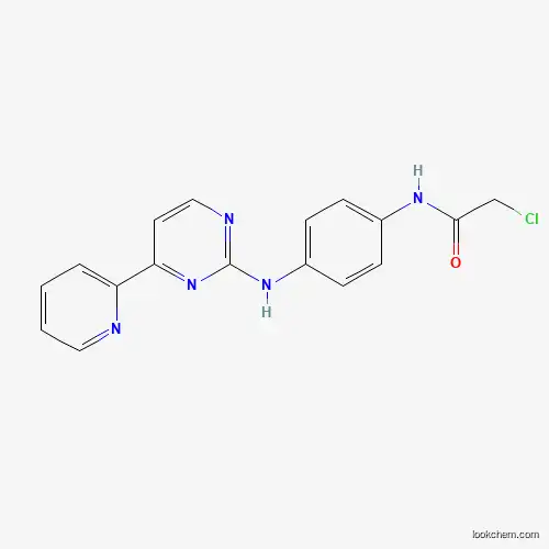 Molecular Structure of 881674-61-9 (2-Chloro-N-[4-[[4-(2-pyridinyl)-2-pyrimidinyl]amino]phenyl]acetamide)
