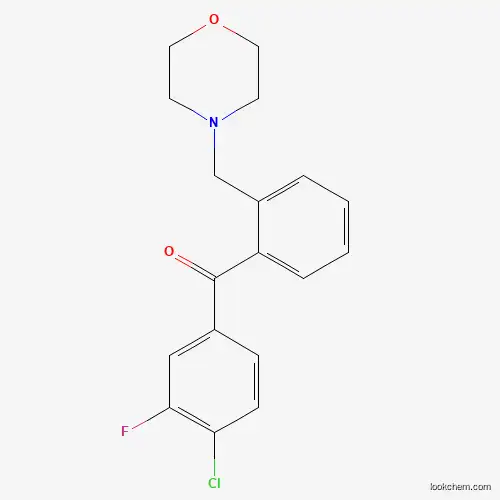Molecular Structure of 898750-65-7 (4'-Chloro-3'-fluoro-2-morpholinomethyl benzophenone)