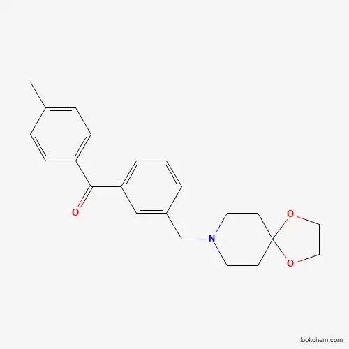 Molecular Structure of 898761-35-8 (3-[1,4-Dioxa-8-azaspiro[4.5]decan-8-ylmethyl]-4'-methylbenzophenone)