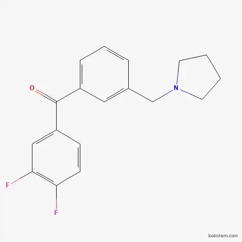 3,4-DIFLUORO-3'-PYRROLIDINOMETHYL BENZOPHENONE