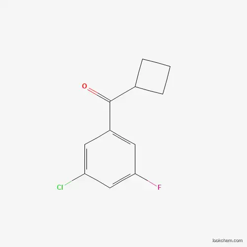 Molecular Structure of 898791-06-5 (3-Chloro-5-fluorophenyl cyclobutyl ketone)