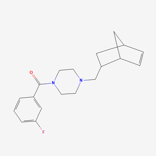 Molecular Structure of 1005060-04-7 ([4-(Bicyclo[2.2.1]hept-5-en-2-ylmethyl)piperazin-1-yl](3-fluorophenyl)methanone)