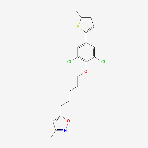 Molecular Structure of 107311-68-2 (5-[5-[2,6-Dichloro-4-(5-methyl-2-thienyl)phenoxy]pentyl]-3-methyl-isoxazole)