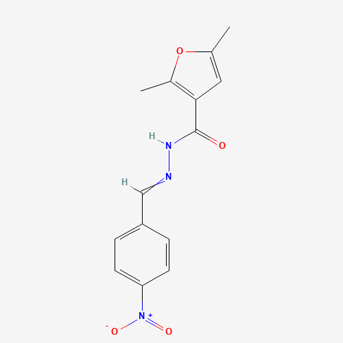 Molecular Structure of 159881-96-6 (2,5-Dimethyl-3-furancarboxylic acid 2-[(4-nitrophenyl)methylene]hydrazide)