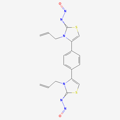 Molecular Structure of 160060-46-8 (2(3H)-Thiazolimine, 4,4'-(1,4-phenylene)bis[N-nitroso-3-(2-propenyl)-)