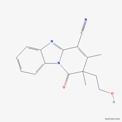 Molecular Structure of 166671-28-9 (2-(2-Hydroxyethyl)-2,3-dimethyl-1-oxo-1,2-dihydropyrido[1,2-a]benzimidazole-4-carbonitrile)