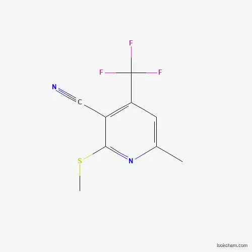 Molecular Structure of 182127-93-1 (6-Methyl-2-(methylsulfanyl)-4-(trifluoromethyl)pyridine-3-carbonitrile)