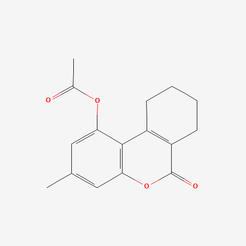 Molecular Structure of 19815-04-4 (3-methyl-6-oxo-7,8,9,10-tetrahydro-6H-benzo[c]chromen-1-yl acetate)