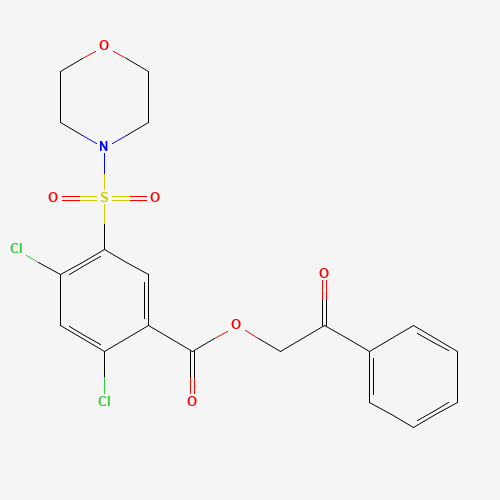 Molecular Structure of 299921-27-0 (2-Oxo-2-phenylethyl 2,4-dichloro-5-(morpholinosulfonyl)benzoate)
