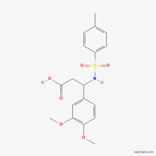 Molecular Structure of 332052-67-2 (3-(3,4-Dimethoxyphenyl)-3-{[(4-methyl-phenyl)sulfonyl]amino}propanoic acid)