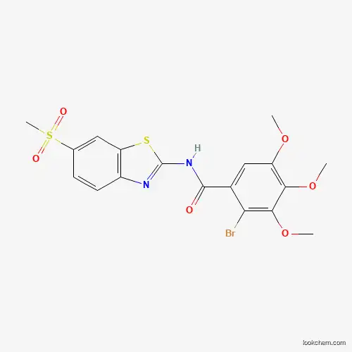 Molecular Structure of 442651-61-8 (2-bromo-3,4,5-trimethoxy-N-[6-(methylsulfonyl)-1,3-benzothiazol-2-yl]benzamide)