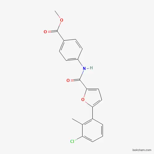 Molecular Structure of 443289-09-6 (Methyl 4-{[5-(3-chloro-2-methylphenyl)-2-furoyl]amino}benzoate)