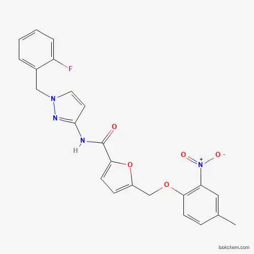 N-[1-[(2-fluorophenyl)methyl]pyrazol-3-yl]-5-[(4-methyl-2-nitrophenoxy)methyl]furan-2-carboxamide