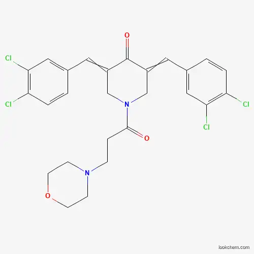 Molecular Structure of 760144-83-0 (3,5-Bis[(3,4-dichlorophenyl)methylene]-1-[3-(4-morpholinyl)-1-oxopropyl]-4-piperidinone)