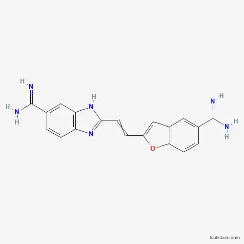Molecular Structure of 907169-69-1 (2-(2-(5-(Amino(imino)methyl)-1-benzofuran-2-yl)vinyl)-1h-benzimidazole-5-carboximidamide)