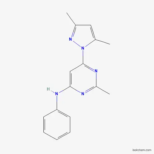 Molecular Structure of 958133-27-2 (6-(3,5-Dimethyl-1H-pyrazol-1-yl)-2-methyl-N-phenyl-4-pyrimidinamine)