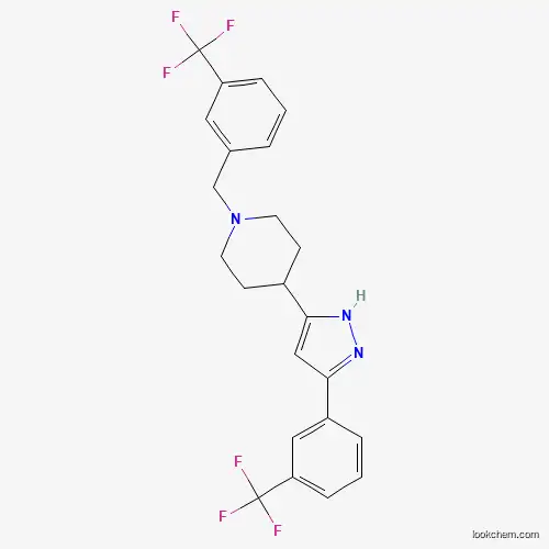 Molecular Structure of 1025724-60-0 (1-[[3-(trifluoromethyl)phenyl]methyl]-4-[3-[3-(trifluoromethyl)phenyl]-1H-pyrazol-5-yl]piperidine)