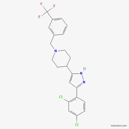 Molecular Structure of 1025724-79-1 (4-[3-(2,4-dichlorophenyl)-1H-pyrazol-5-yl]-1-[[3-(trifluoromethyl)phenyl]methyl]piperidine)