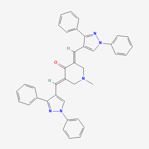 Molecular Structure of 1246463-03-5 ((3E,5E)-3,5-Bis[(1,3-diphenyl-1H-pyrazol-4-yl)methylene]-1-methyl-4-piperidinone)