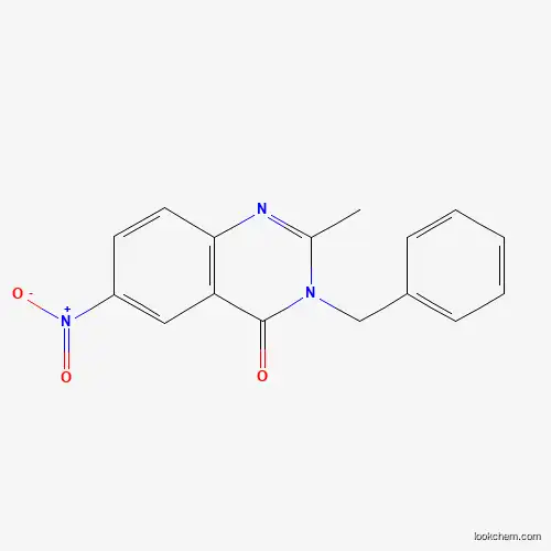 Molecular Structure of 301667-91-4 (2-Methyl-6-nitro-3-(phenylmethyl)-4(3H)-quinazolinone)