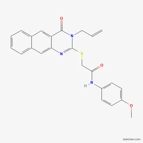 Molecular Structure of 304684-29-5 (2-((3-allyl-4-oxo-3,4-dihydrobenzo[g]quinazolin-2-yl)thio)-N-(4-methoxyphenyl)acetamide)