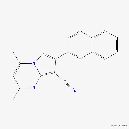 Molecular Structure of 338400-99-0 (2,4-Dimethyl-7-(2-naphthyl)pyrrolo[1,2-a]pyrimidine-8-carbonitrile)