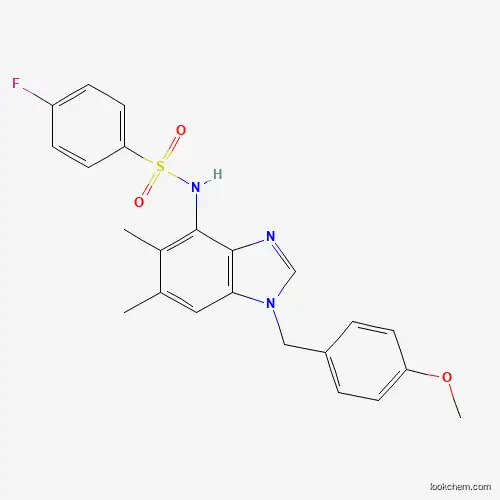 4-fluoro-N-[1-(4-methoxybenzyl)-5,6-dimethyl-1H-1,3-benzimidazol-4-yl]benzenesulfonamide