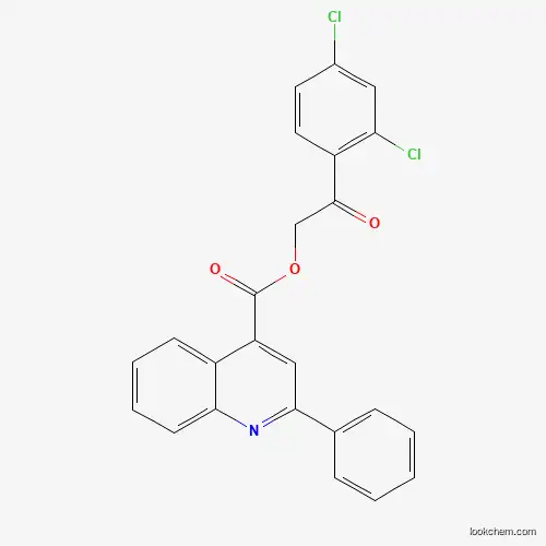 Molecular Structure of 355434-00-3 (2-(2,4-Dichlorophenyl)-2-oxoethyl 2-phenyl-4-quinolinecarboxylate)
