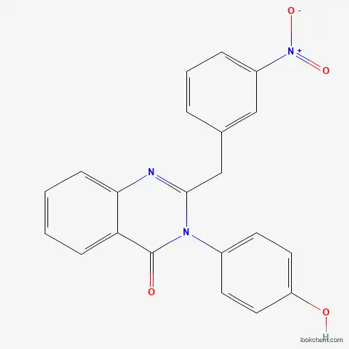 Molecular Structure of 370869-84-4 (3-(4-Hydroxyphenyl)-2-[(3-nitrophenyl)methyl]quinazolin-4-one)