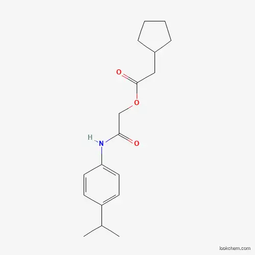 Molecular Structure of 380209-97-2 ([2-Oxo-2-(4-propan-2-ylanilino)ethyl] 2-cyclopentylacetate)