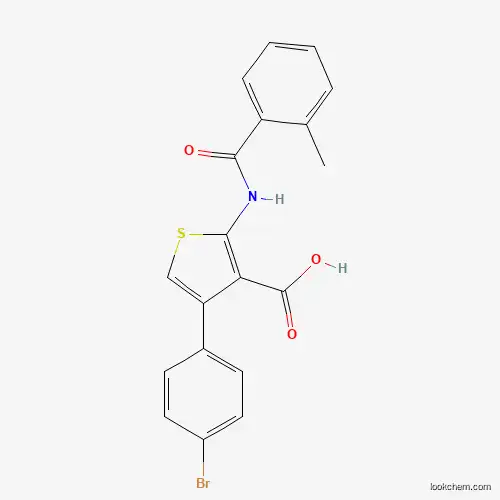Molecular Structure of 380645-35-2 (4-(4-Bromophenyl)-2-[(2-methylbenzoyl)amino]-3-thiophenecarboxylic acid)