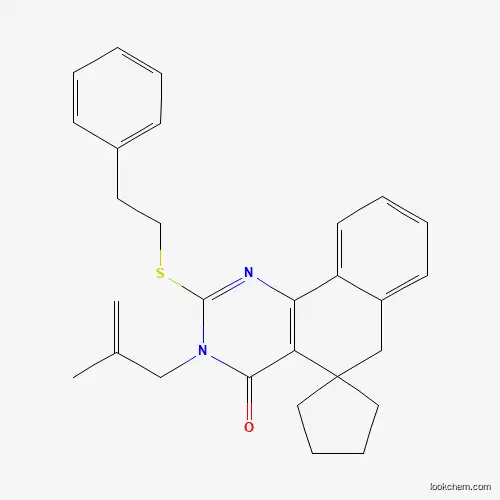 Molecular Structure of 4595-06-6 (3-(2-methylprop-2-enyl)-2-(2-phenylethylsulfanyl)spiro[6H-benzo[h]quinazoline-5,1'-cyclopentane]-4-one)