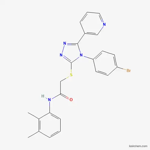 Molecular Structure of 477329-14-9 (2-{[4-(4-bromophenyl)-5-(pyridin-3-yl)-4H-1,2,4-triazol-3-yl]sulfanyl}-N-(2,3-dimethylphenyl)acetamide)