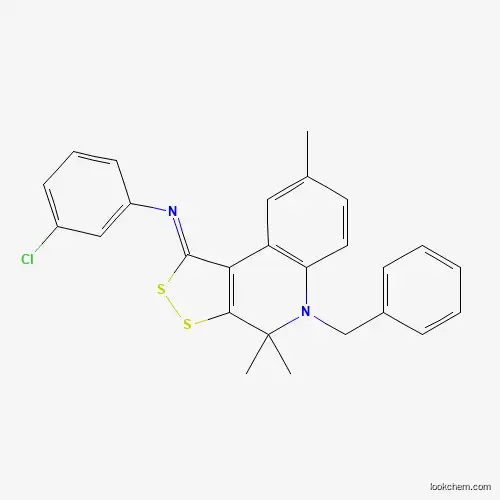 Molecular Structure of 4841-71-8 (5-benzyl-N-(3-chlorophenyl)-4,4,8-trimethyldithiolo[3,4-c]quinolin-1-imine)