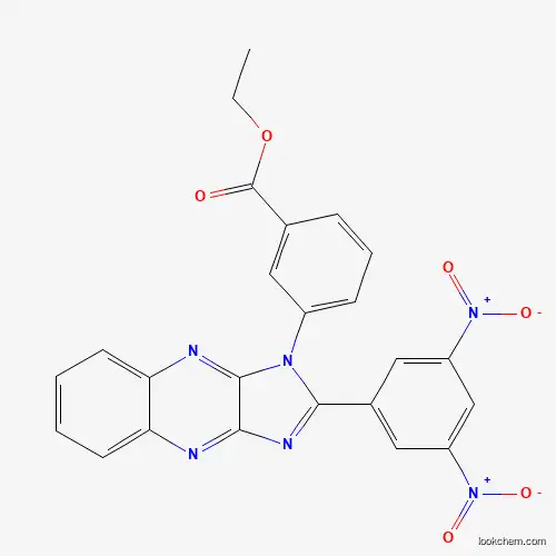 Molecular Structure of 4854-18-6 (ethyl 3-[2-(3,5-dinitrophenyl)-1H-imidazo[4,5-b]quinoxalin-1-yl]benzoate)