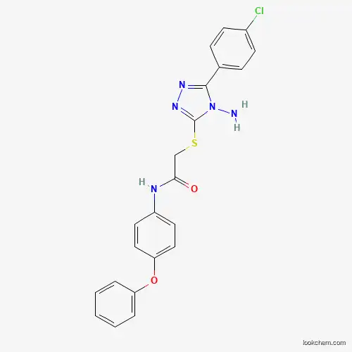 Molecular Structure of 573695-15-5 (2-{[4-amino-5-(4-chlorophenyl)-4H-1,2,4-triazol-3-yl]sulfanyl}-N-(4-phenoxyphenyl)acetamide)