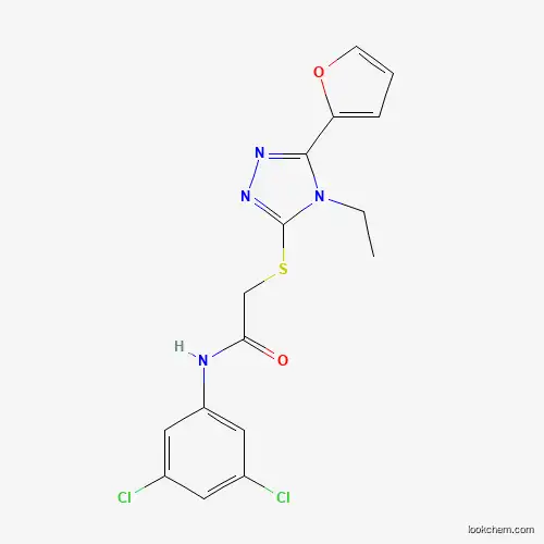 Molecular Structure of 573696-14-7 (N-(3,5-dichlorophenyl)-2-{[4-ethyl-5-(furan-2-yl)-4H-1,2,4-triazol-3-yl]sulfanyl}acetamide)