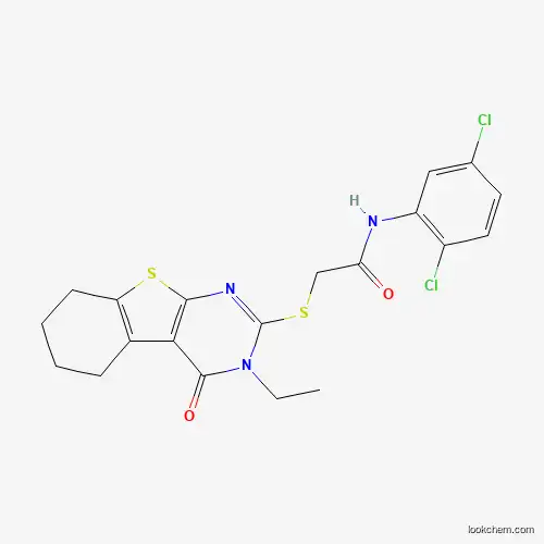 Molecular Structure of 578762-82-0 (N-(2,5-dichlorophenyl)-2-[(3-ethyl-4-oxo-3,4,5,6,7,8-hexahydro[1]benzothieno[2,3-d]pyrimidin-2-yl)sulfanyl]acetamide)