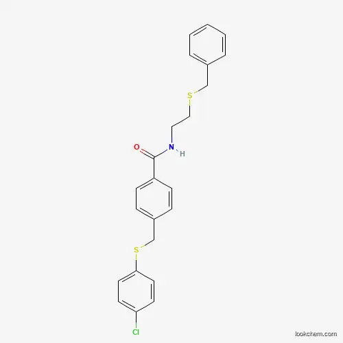 Molecular Structure of 6402-96-6 (N-(2-benzylsulfanylethyl)-4-[(4-chlorophenyl)sulfanylmethyl]benzamide)