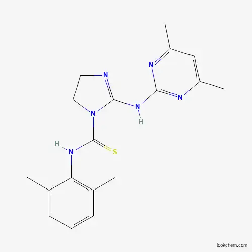 Molecular Structure of 669720-06-3 (N-(2,6-dimethylphenyl)-2-[(4,6-dimethylpyrimidin-2-yl)amino]-4,5-dihydroimidazole-1-carbothioamide)