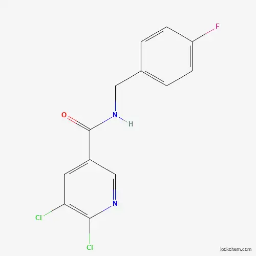 Molecular Structure of 745062-10-6 (5,6-dichloro-N-[(4-fluorophenyl)methyl]pyridine-3-carboxamide)