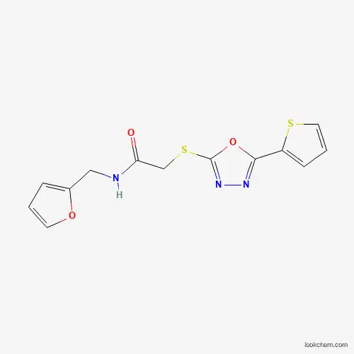 Molecular Structure of 785790-00-3 (N-(furan-2-ylmethyl)-2-[(5-thiophen-2-yl-1,3,4-oxadiazol-2-yl)sulfanyl]acetamide)