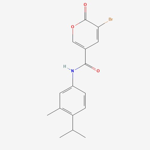 Molecular Structure of 799828-73-2 (5-bromo-N-(3-methyl-4-propan-2-ylphenyl)-6-oxopyran-3-carboxamide)