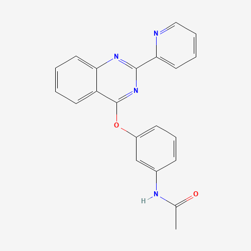Molecular Structure of 799837-10-8 (N-[3-(2-pyridin-2-ylquinazolin-4-yl)oxyphenyl]acetamide)