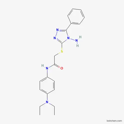 Molecular Structure of 840517-52-4 (Acetamide, 2-[(4-amino-5-phenyl-4H-1,2,4-triazol-3-yl)thio]-N-[4-(diethylamino)phenyl]-)