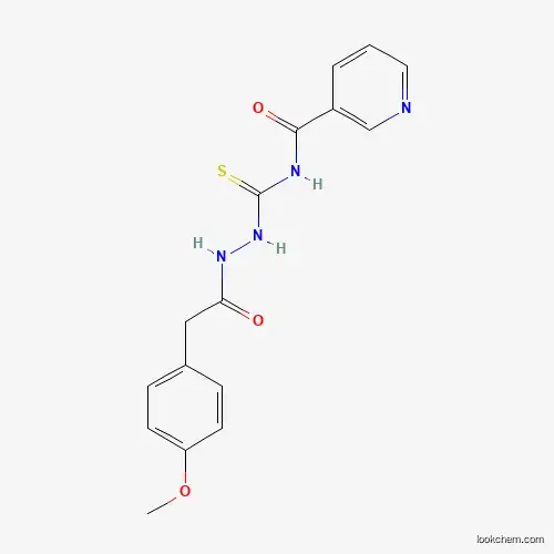 Molecular Structure of 843637-37-6 (N-[[[2-(4-methoxyphenyl)acetyl]amino]carbamothioyl]pyridine-3-carboxamide)