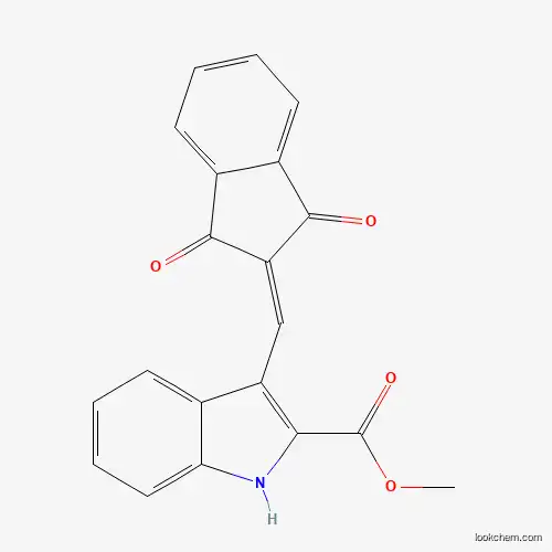 Molecular Structure of 860611-90-1 (methyl 3-[(1,3-dioxo-1,3-dihydro-2H-inden-2-yliden)methyl]-1H-indole-2-carboxylate)