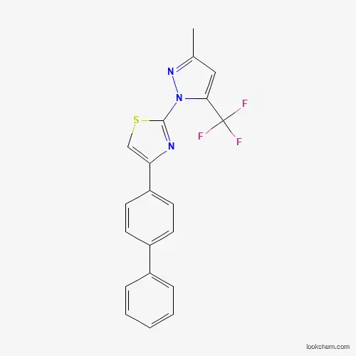 Molecular Structure of 956361-12-9 (4-[1,1'-biphenyl]-4-yl-2-[3-methyl-5-(trifluoromethyl)-1H-pyrazol-1-yl]-1,3-thiazole)