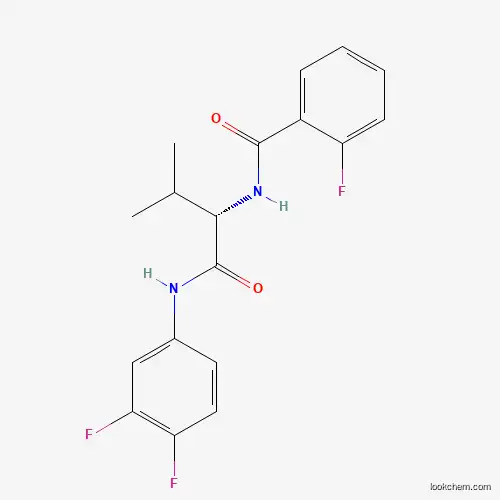 Molecular Structure of 956706-48-2 (N-[(2S)-1-(3,4-difluoroanilino)-3-methyl-1-oxobutan-2-yl]-2-fluorobenzamide)
